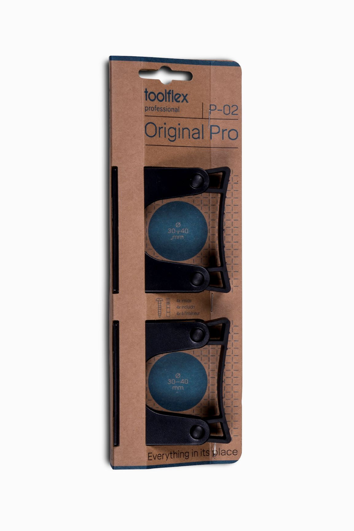 Toolflex Original EXTRA LARGE Holder - Atornille en la pared o monte en el riel original (paquete de 2)